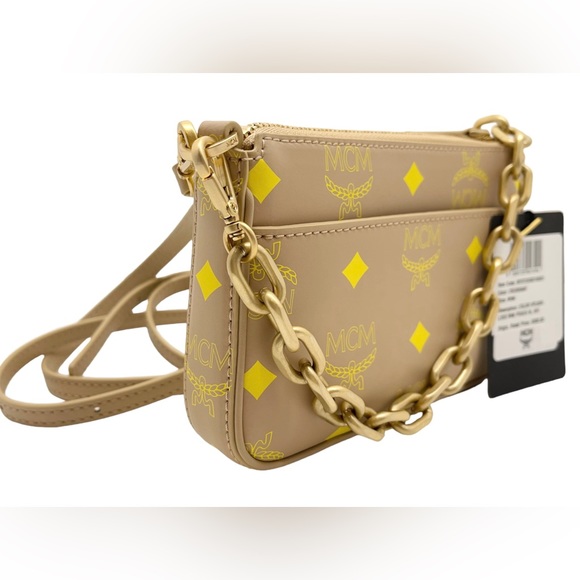 MCM New Logo Chain Mini 2 Straps Crossbody Pouch - Picture 6 of 15